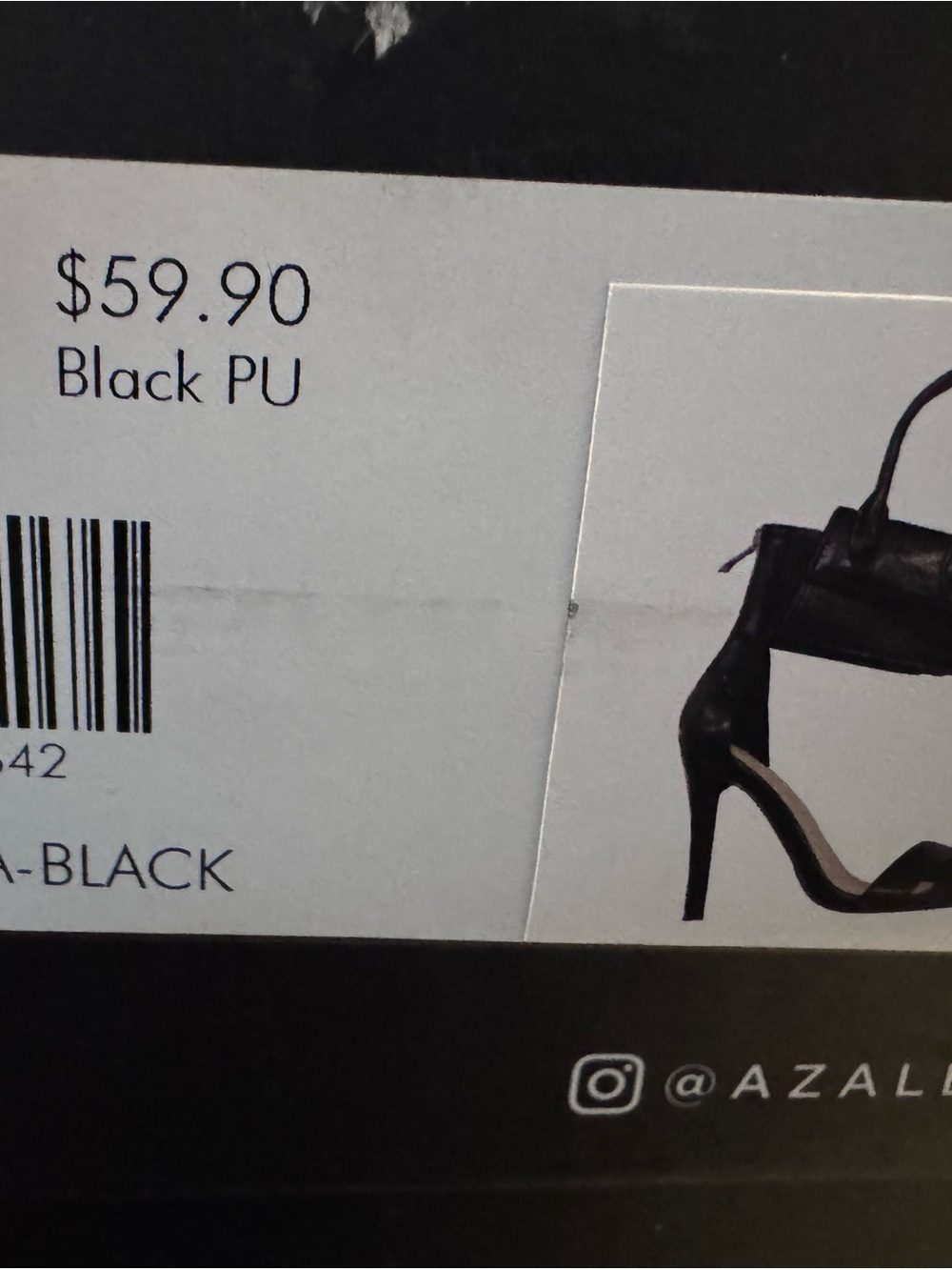 Azalea Wang Glenda Black Ankle Strap Stiletto Heels w/Mini Bag Detail Sz7.5 & 10 - Picture 9 of 9